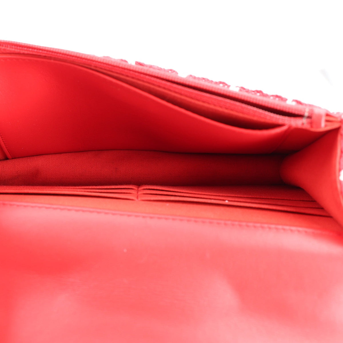 Tweed Quilted Chanel 19 Wallet On Chain WOC Red White wholesalehk.shop