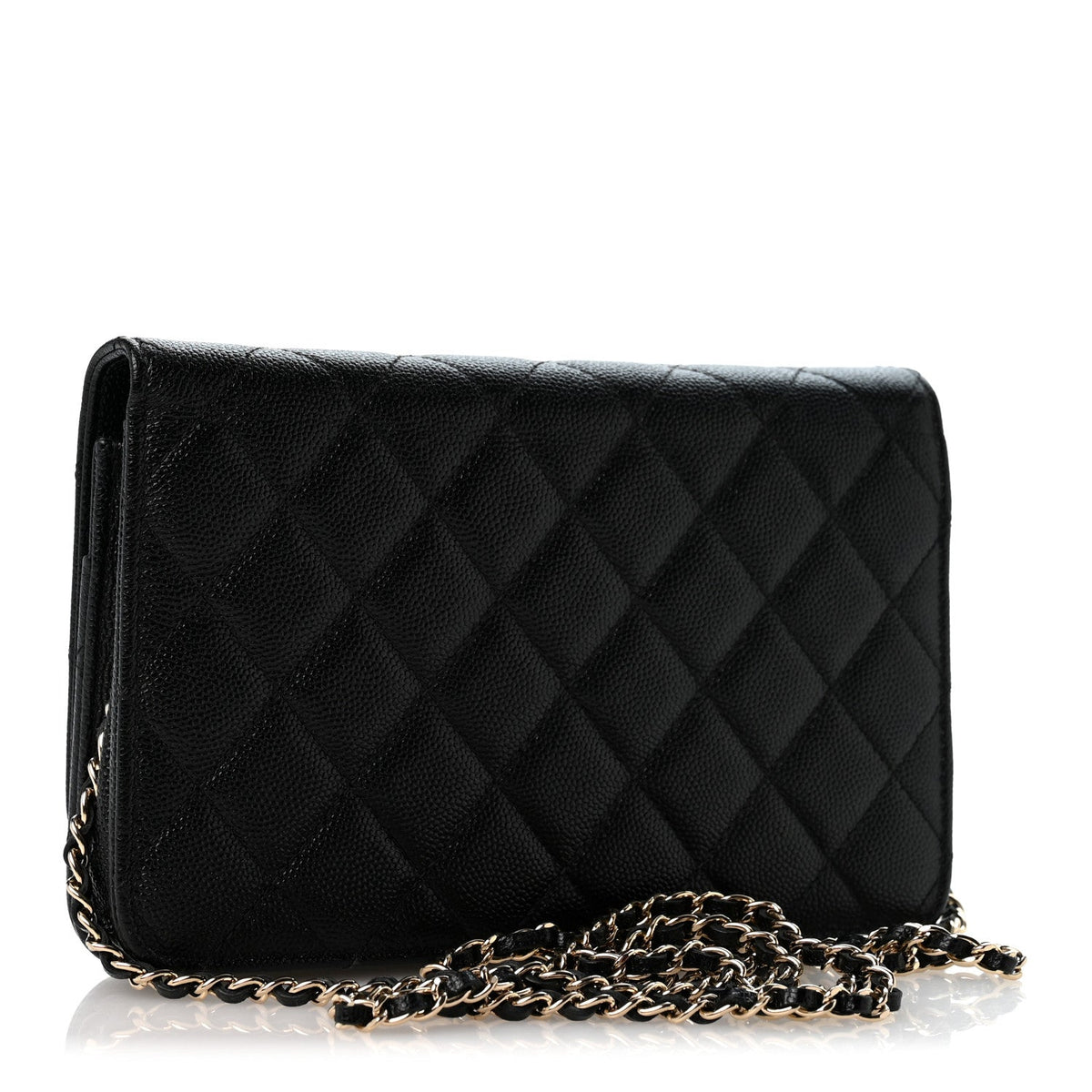 Caviar Quilted Golden Class Wallet On Chain WOC Black wholesalehk.shop