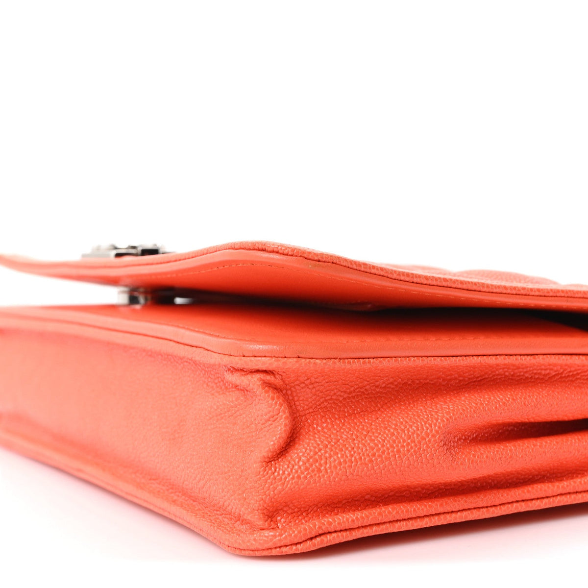Caviar Quilted Boy Wallet On Chain WOC Orange wholesalehk.shop