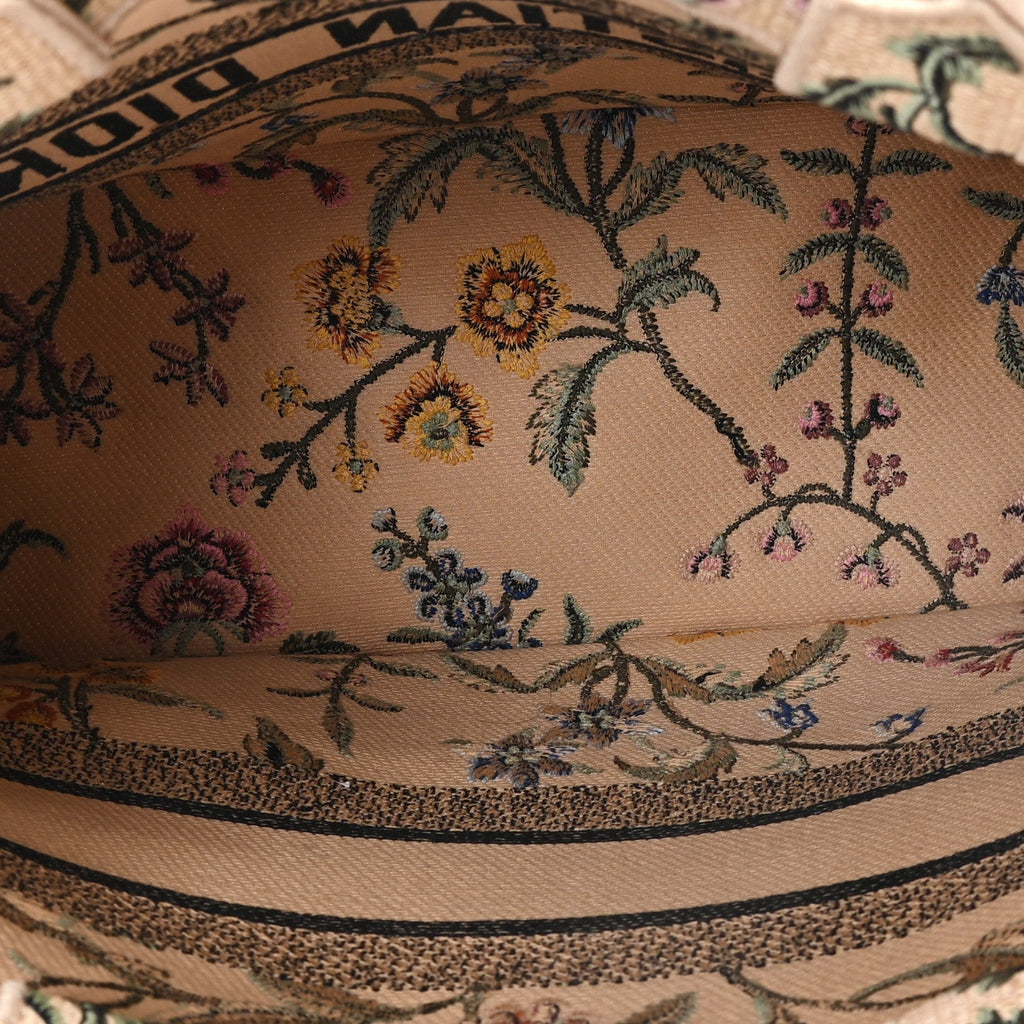 Raffia Embroidered Petites Fleurs Medium Book Tote Natural £¨ Direct shipment via from wholesalehk.shop