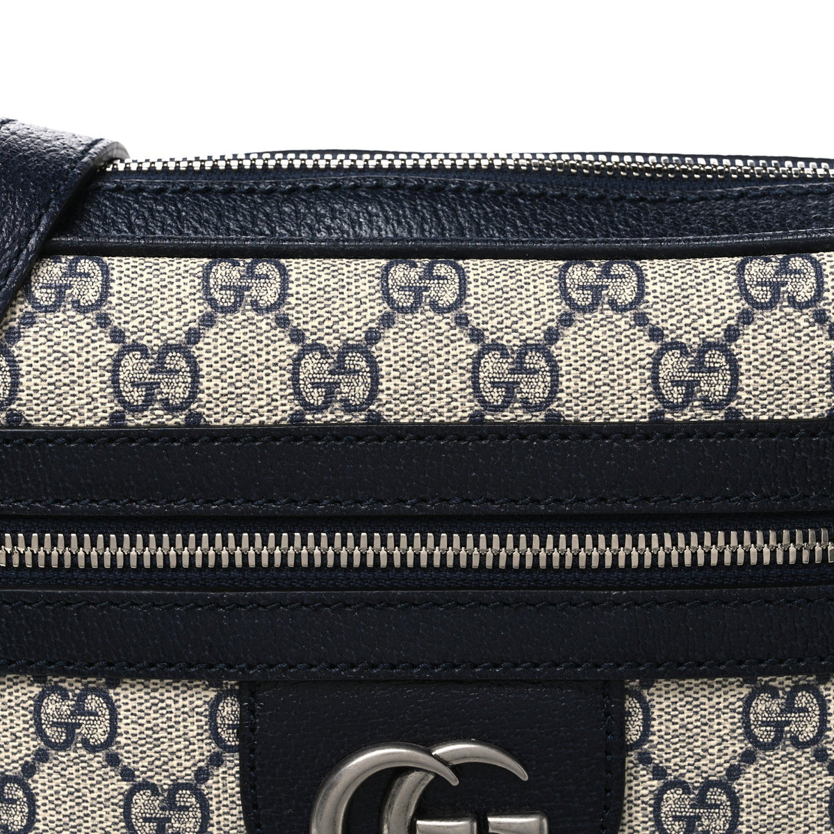 GG Supreme Monogram Textured Dollar Calfskin Web Small Ophidia Messenger Bag Beige Blue wholesalehk.shop