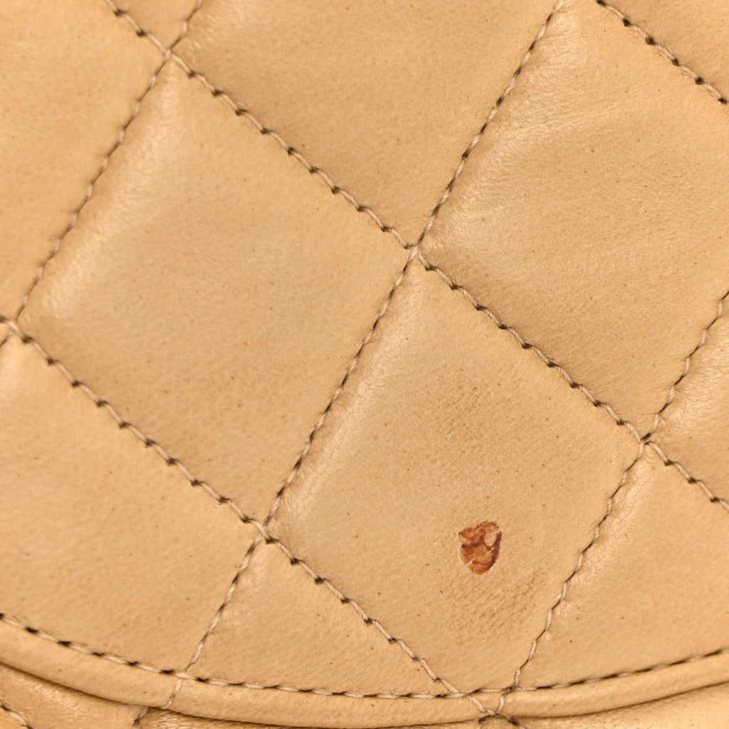 Lambskin Quilted Medium Double Flap Beige wholesalehk.shop