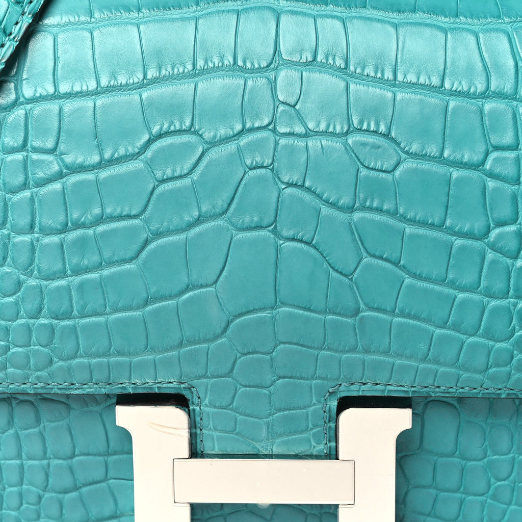 Matte Alligator Constance 18 Bleu Paon £¨ Direct shipment via from wholesalehk.shop