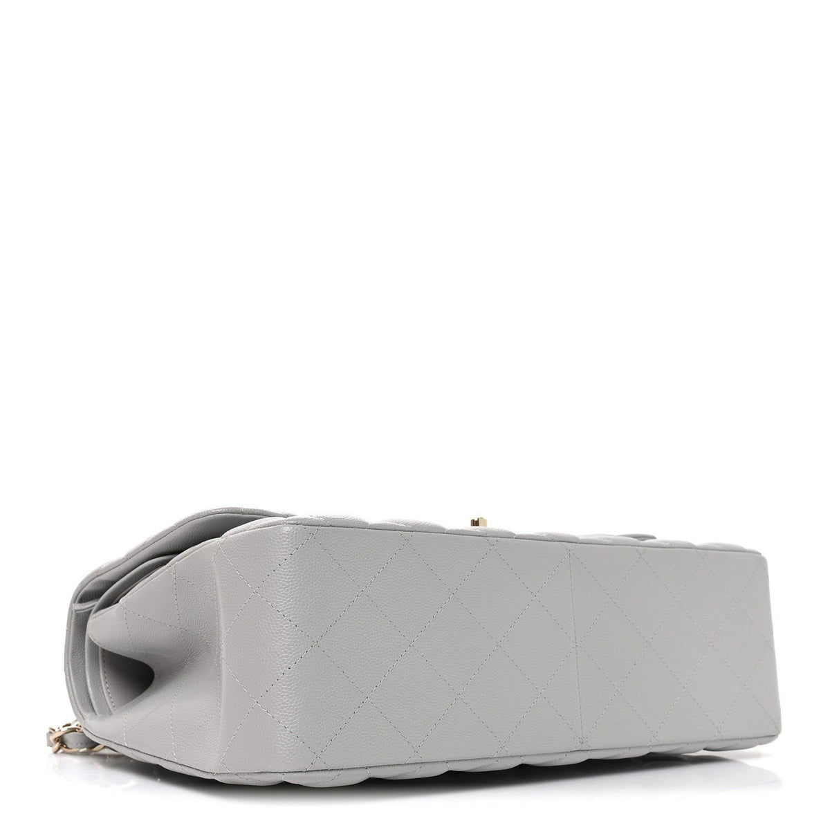 Caviar Quilted Jumbo Double Flap Grey wholesalehk.shop