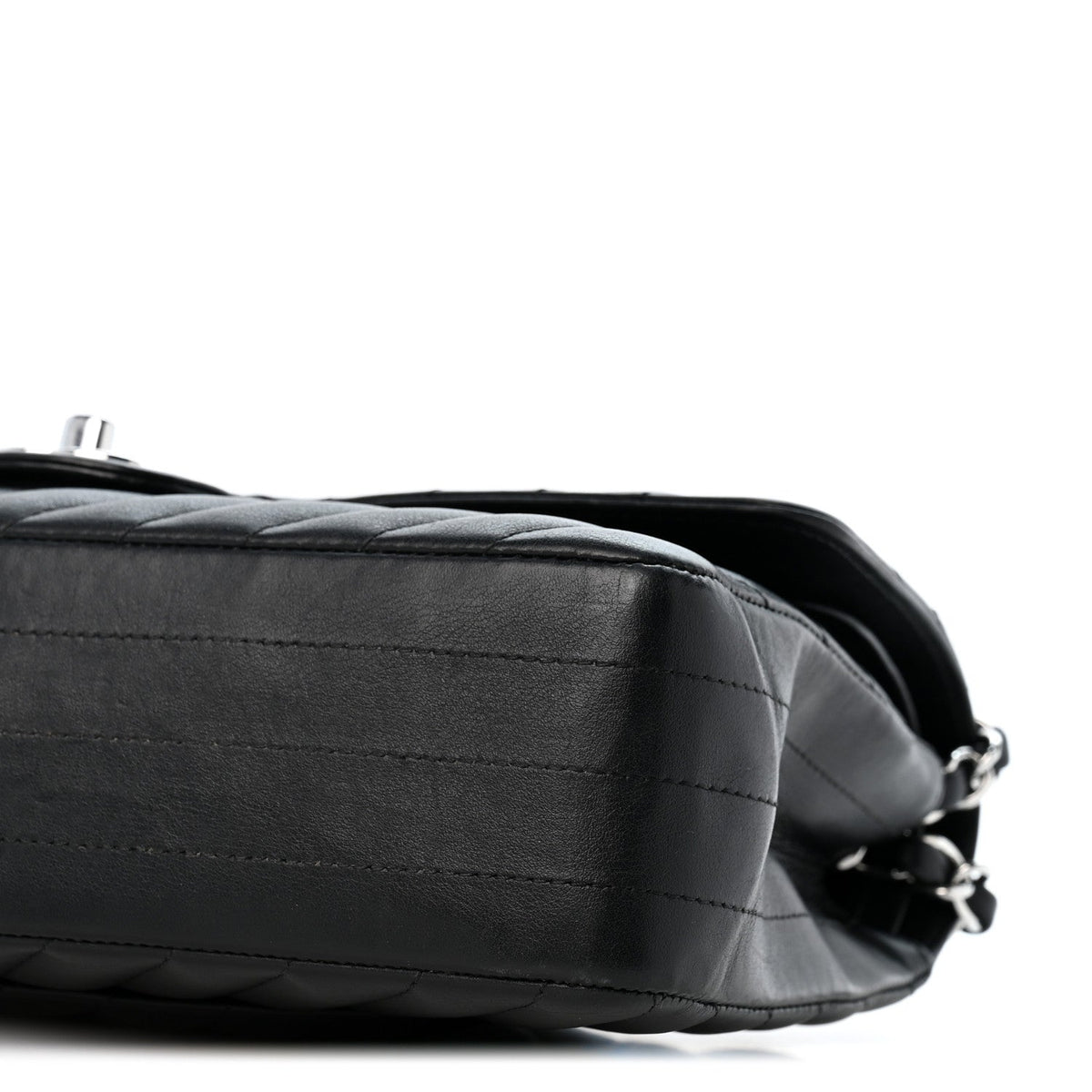 Lambskin Chevron Quilted Medium Double Flap Black wholesalehk.shop