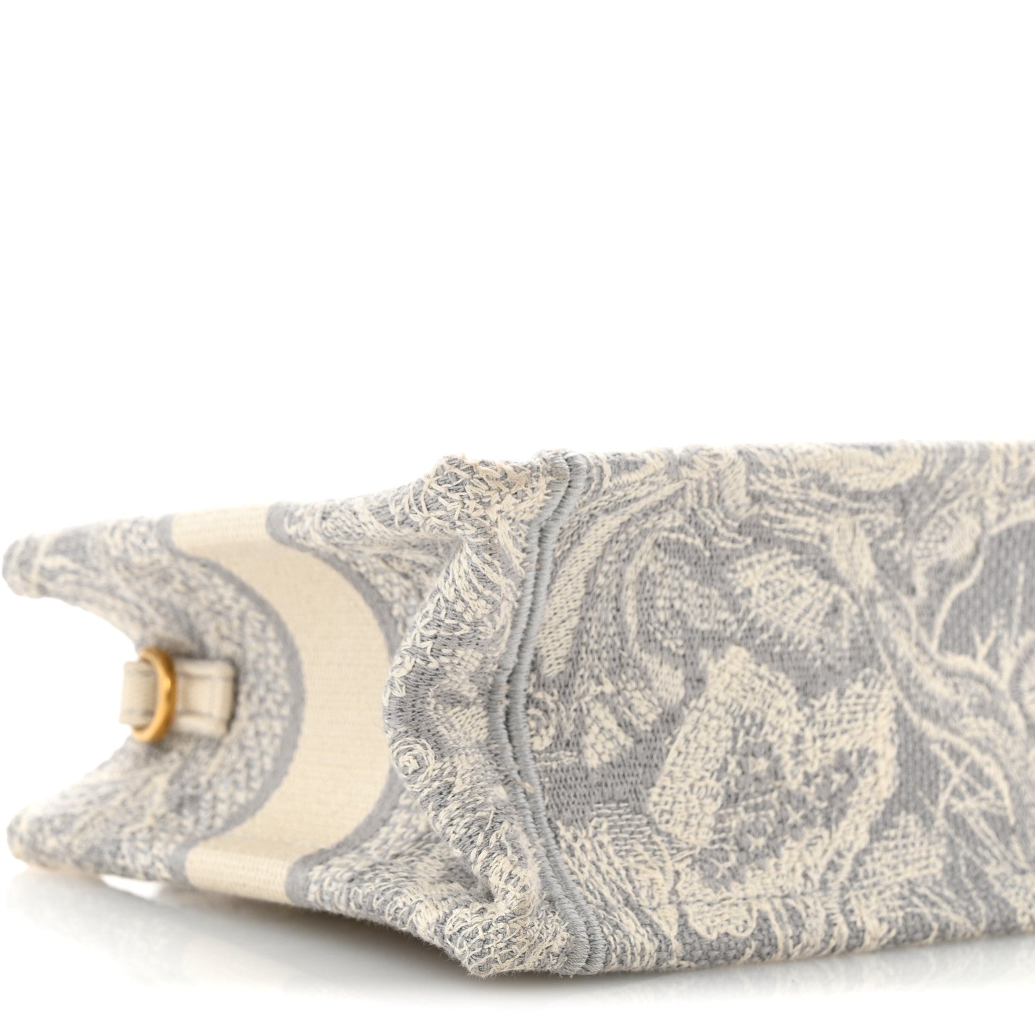 Canvas Embroidered Toile De Jouy Reverse Mini Book Tote With Strap Grey £¨ Direct shipment via from wholesalehk.shop