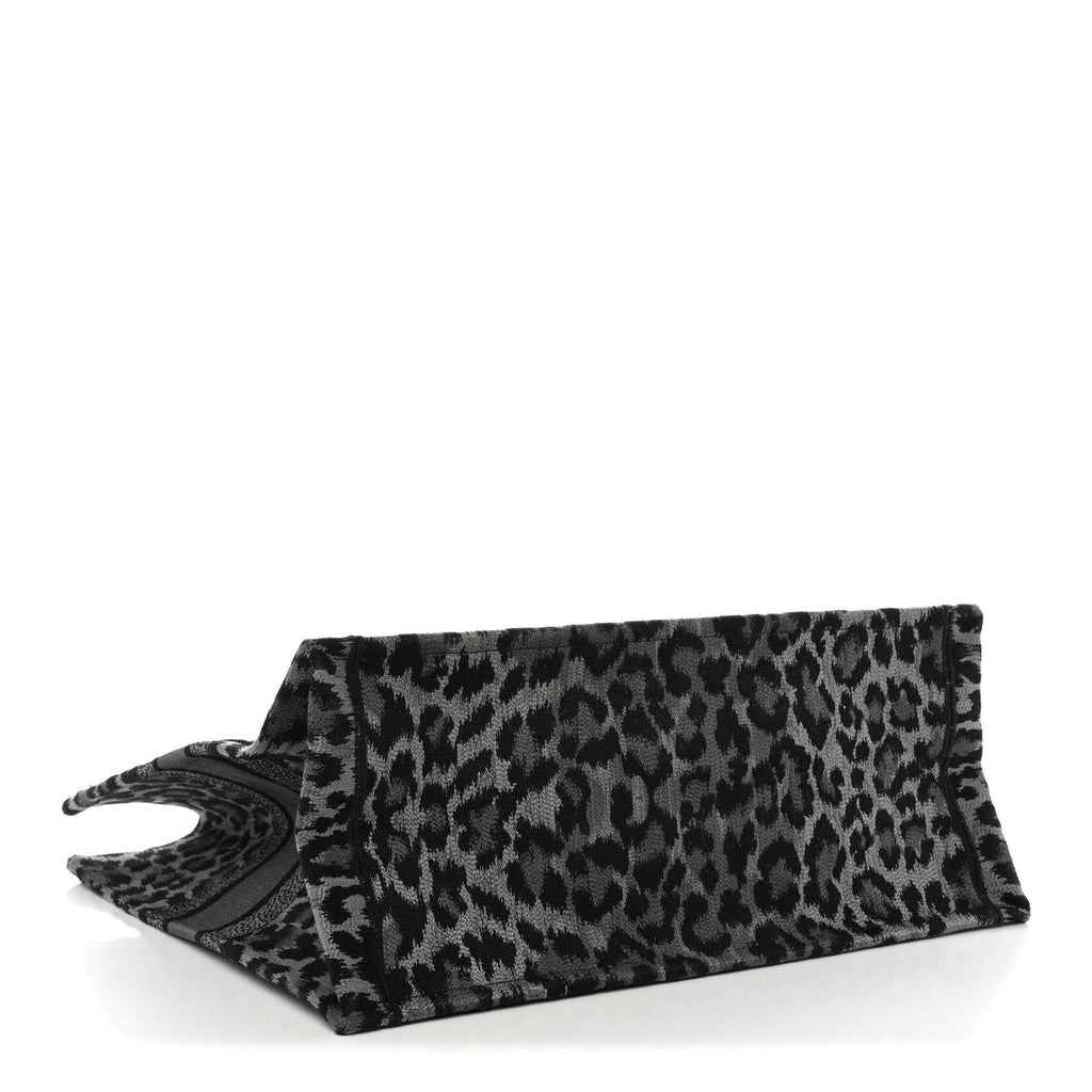 Canvas Mizza Embroidered Large Leopard Book Tote Grey £¨ Direct shipment via from wholesalehk.shop