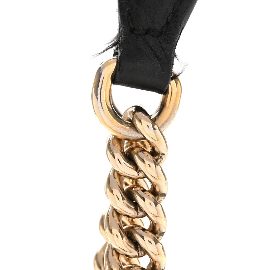 Pebbled Calfskin Medium Soho Chain Shoulder Bag Black wholesalehk.shop