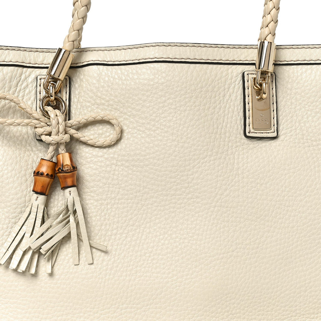 Pebbled Calfskin Medium Bella Tote Off White wholesalehk.shop
