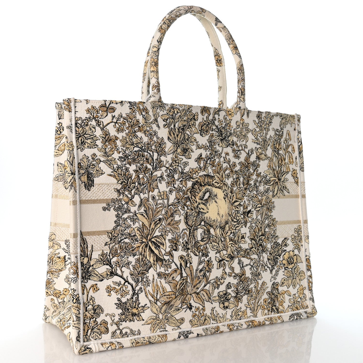 Canvas Embroidered Large Dioriviera Toile De Jouy Book Tote Gold £¨ Direct shipment via from wholesalehk.shop