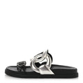 Metallic Nappa Extra Sandals 36 Gris Argente Black wholesalehk.shop