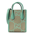 Monogram Jumbo GG Textured Dollar Calfskin Mini Tote Bag Pepperlight Mint wholesalehk.shop