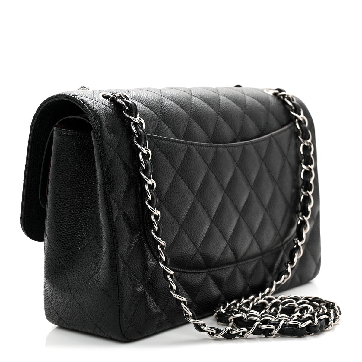 Caviar Quilted Jumbo Double Flap Black wholesalehk.shop