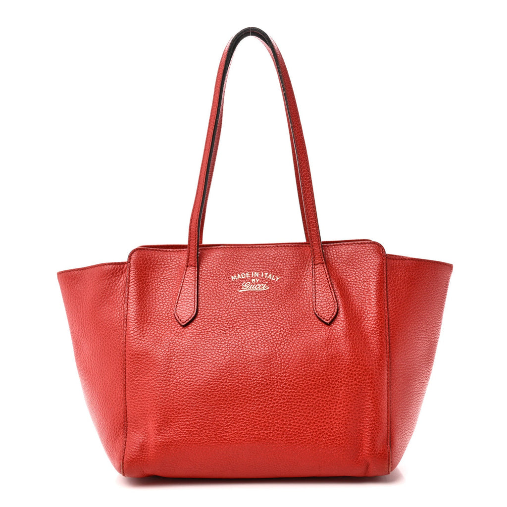 Dollar Calfskin Small Swing Tote Red wholesalehk.shop