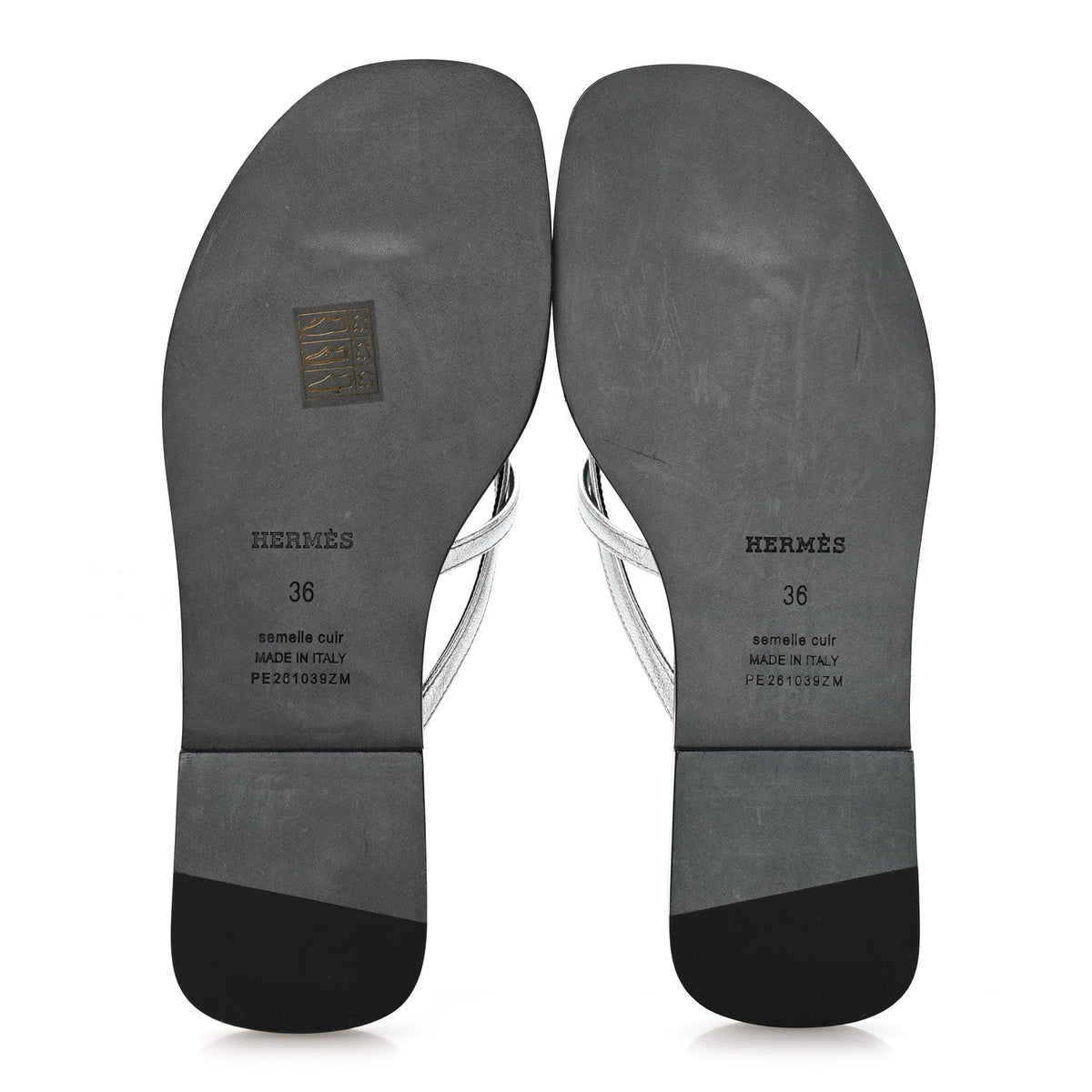 Metallic Goatskin Miss Sandals 36 Gris Argente wholesalehk.shop