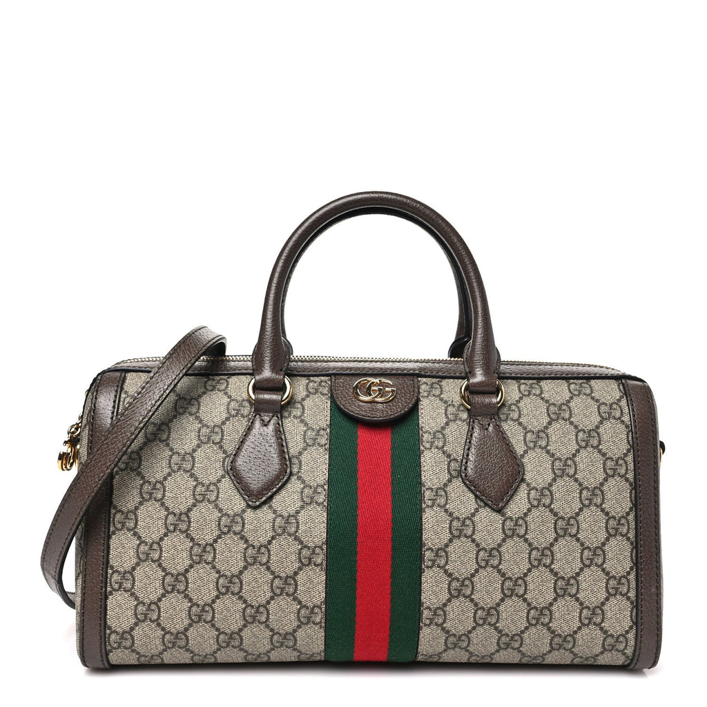 GG Supreme Monogram Web Medium Ophidia Boston Brown wholesalehk.shop