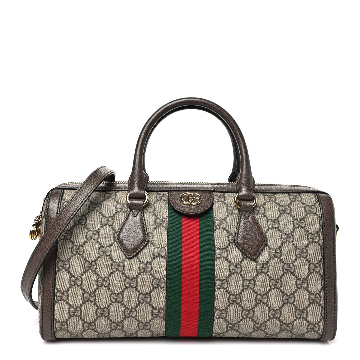 GG Supreme Monogram Web Medium Ophidia Boston Brown wholesalehk.shop