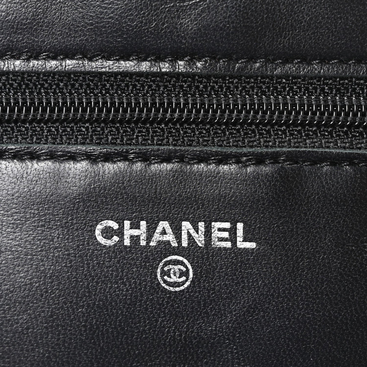 Lambskin Quilted Wallet On Chain WOC Black wholesalehk.shop