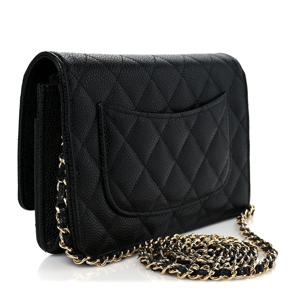 Caviar Quilted CC Turnlock Wallet On Chain WOC Black wholesalehk.shop