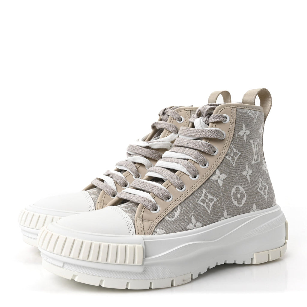 Denim Monogram Squad Sneaker Boots 37 Beige £¨ Direct shipment via from wholesalehk.shop