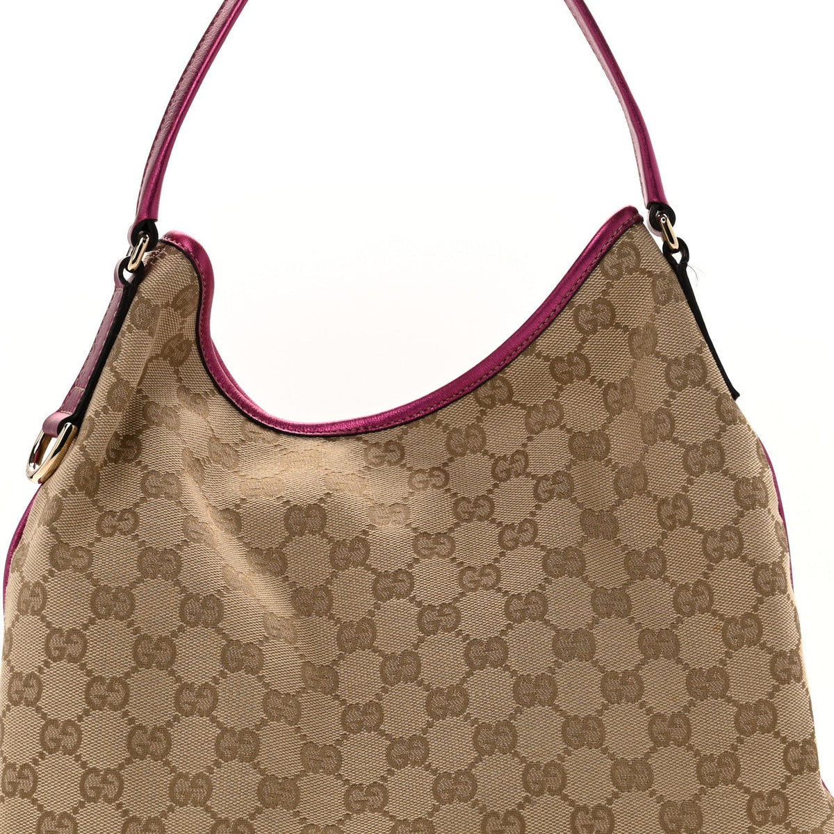 Metallic Calfskin Monogram Medium New Britt Hobo  Pink wholesalehk.shop