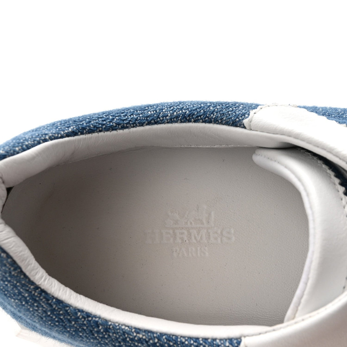 Denim Suede Goatskin Bouncing Sneakers 37 Bleu Clair White wholesalehk.shop