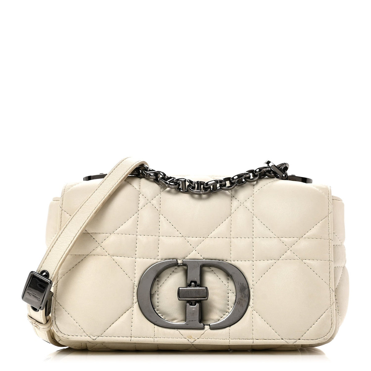 Lambskin Macrocannage Small Dior Caro Bag Ivory wholesalehk.shop