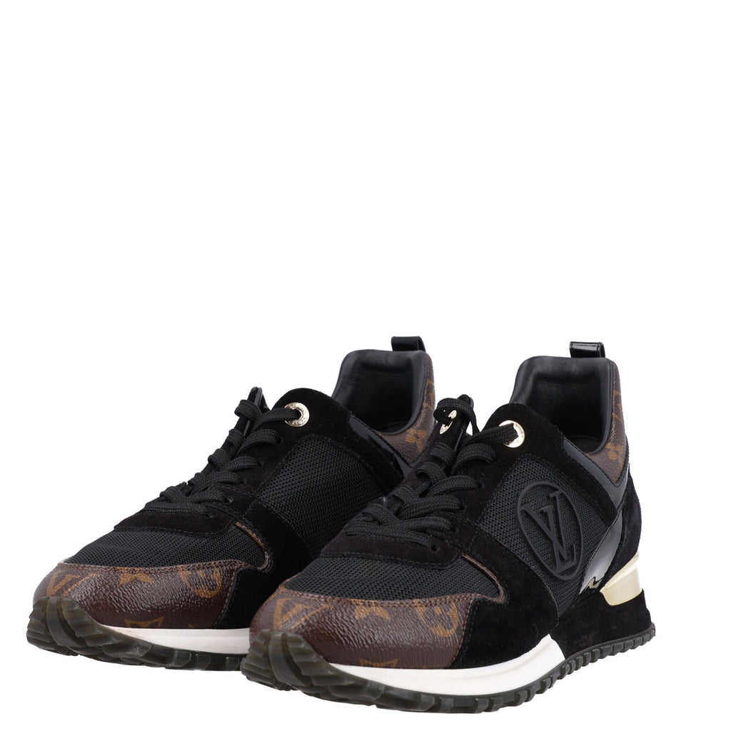 Suede Monogram Run Away Sneakers 38.5 Black £¨ Direct shipment via from wholesalehk.shop