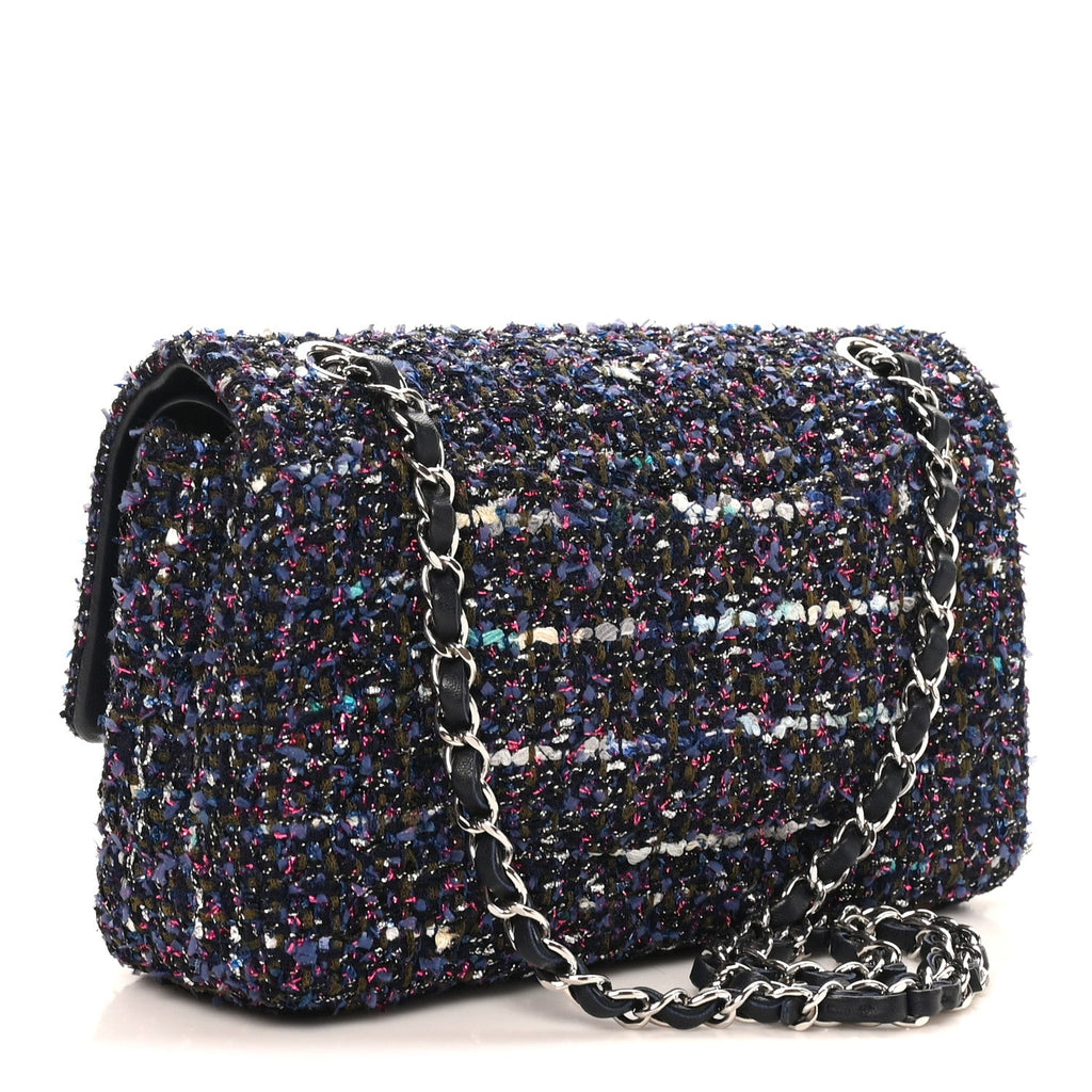 Tweed Quilted Medium Double Flap Blue Purple Khaki Pink wholesalehk.shop