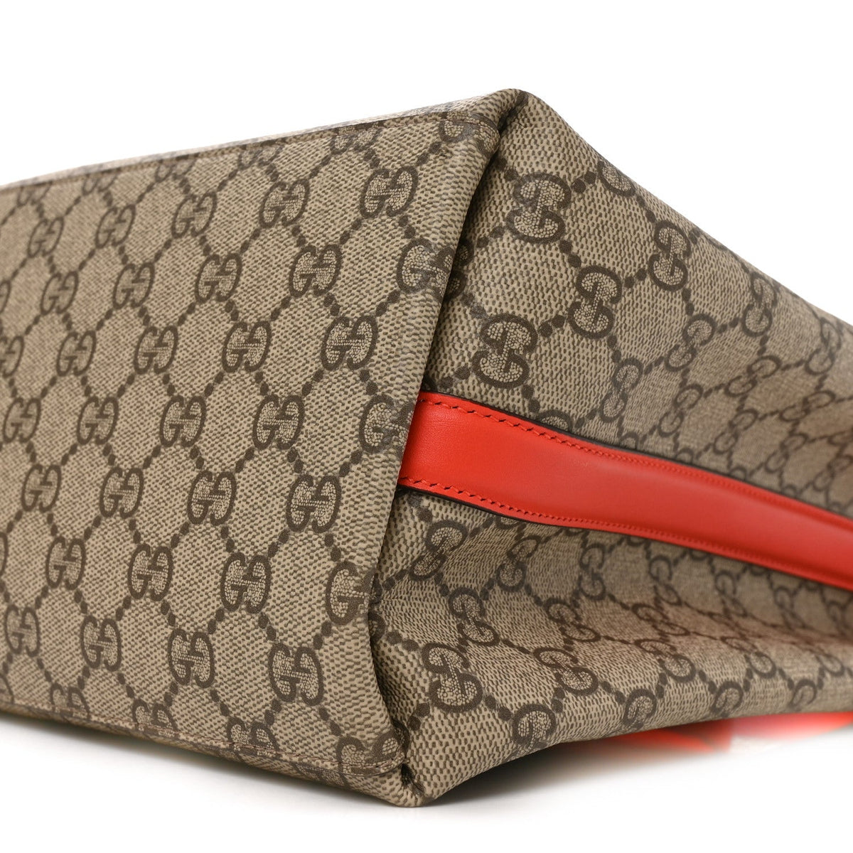 GG Supreme Monogram Medium Emblem Bucket Bag Beige Orange wholesalehk.shop