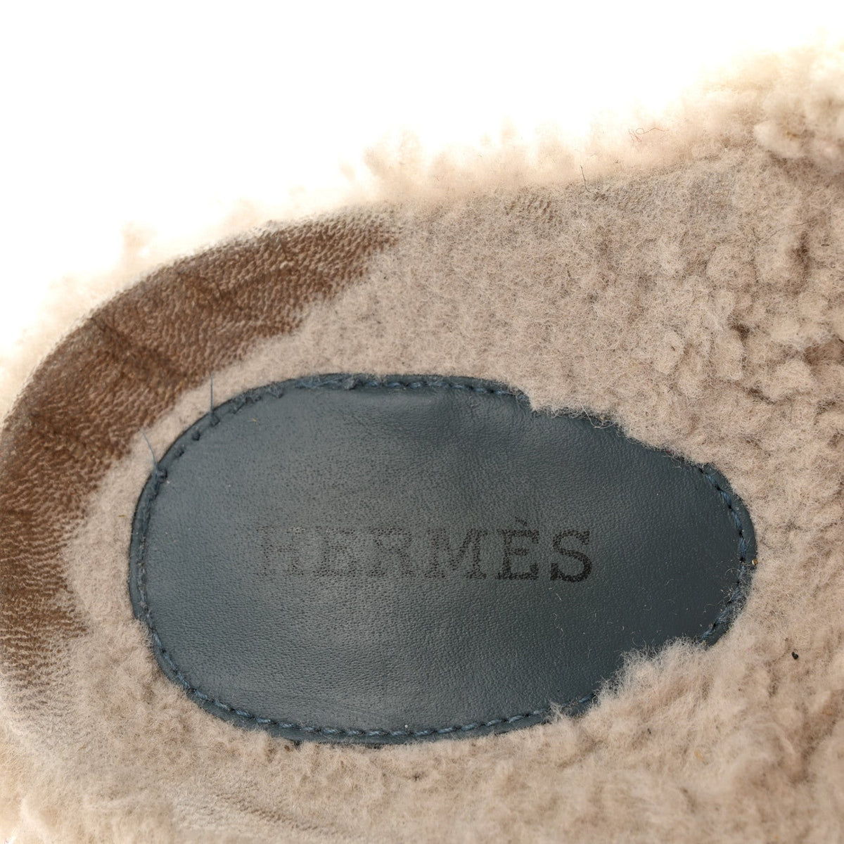 Suede Goatskin Woolskin Womens Chypre Sandals 38.5 Bleu Pinede Ecru wholesalehk.shop