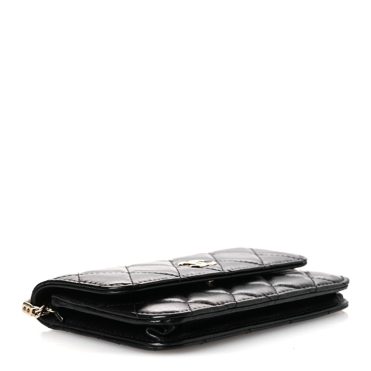 Calfskin Quilted Mini Maxi Pearls Wallet On Chain WOC Black wholesalehk.shop