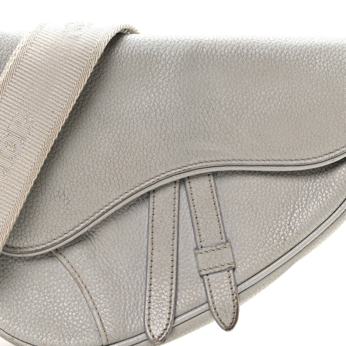 Grained Calfskin Mens Mini Saddle Bag Gray wholesalehk.shop