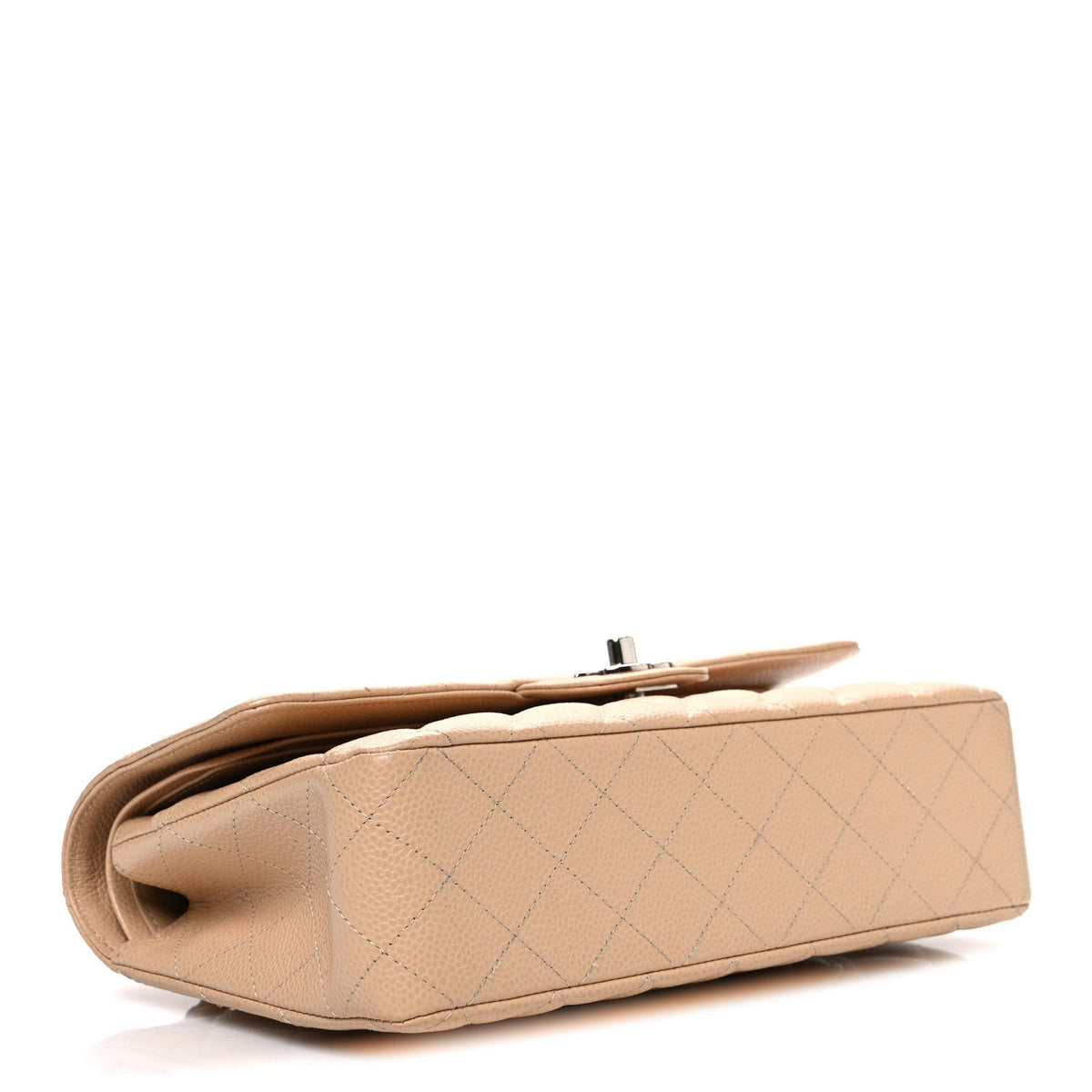 Caviar Quilted Medium Double Flap Beige wholesalehk.shop
