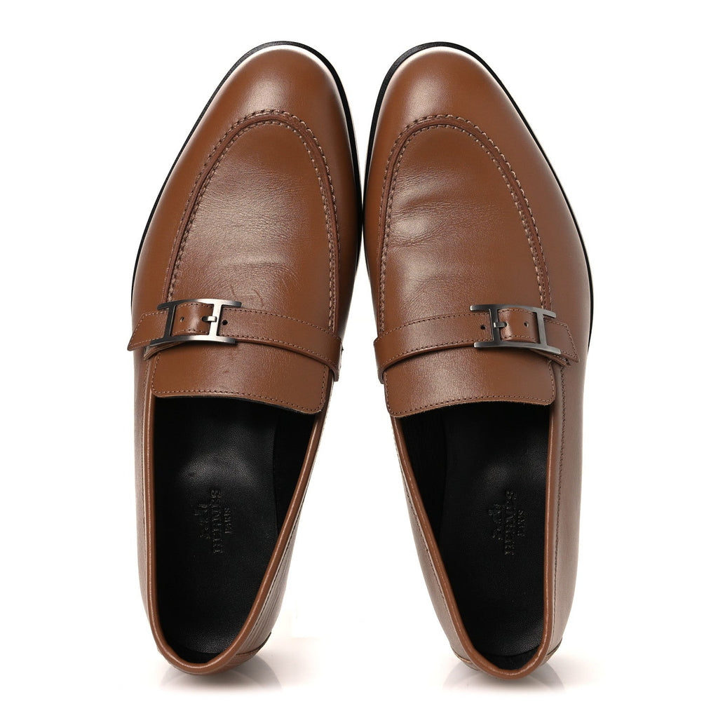 Calfskin Mens Monterey Loafers 41.5 Marron Teck wholesalehk.shop