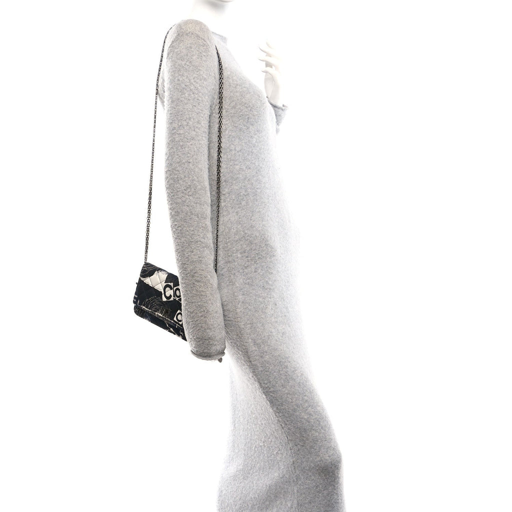 Canvas Printed Quilted 2.55 Reissue Wallet On Chain WOC White Black Navy Blue wholesalehk.shop