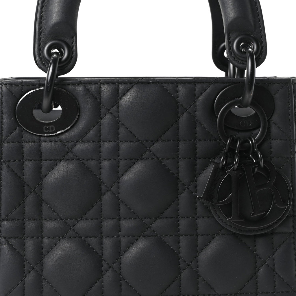 Ultra Matte Calfskin Cannage Mini Lady Dior Black wholesalehk.shop