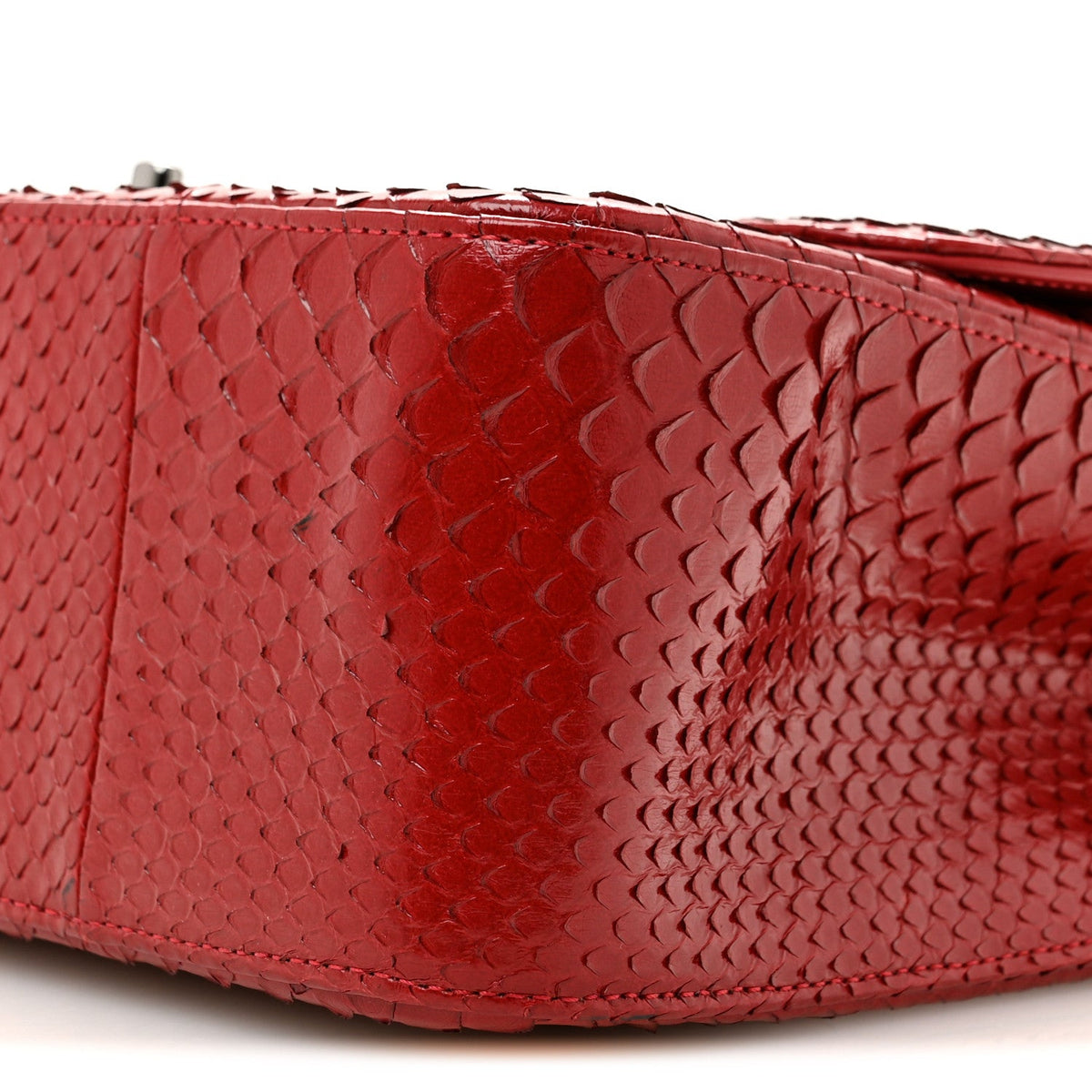 Snakeskin Jumbo Double Flap Red wholesalehk.shop