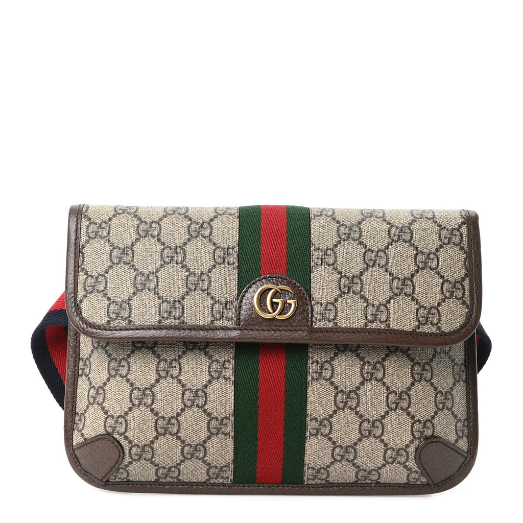 GG Supreme Monogram Web Small Ophidia Belt Bag Brown wholesalehk.shop