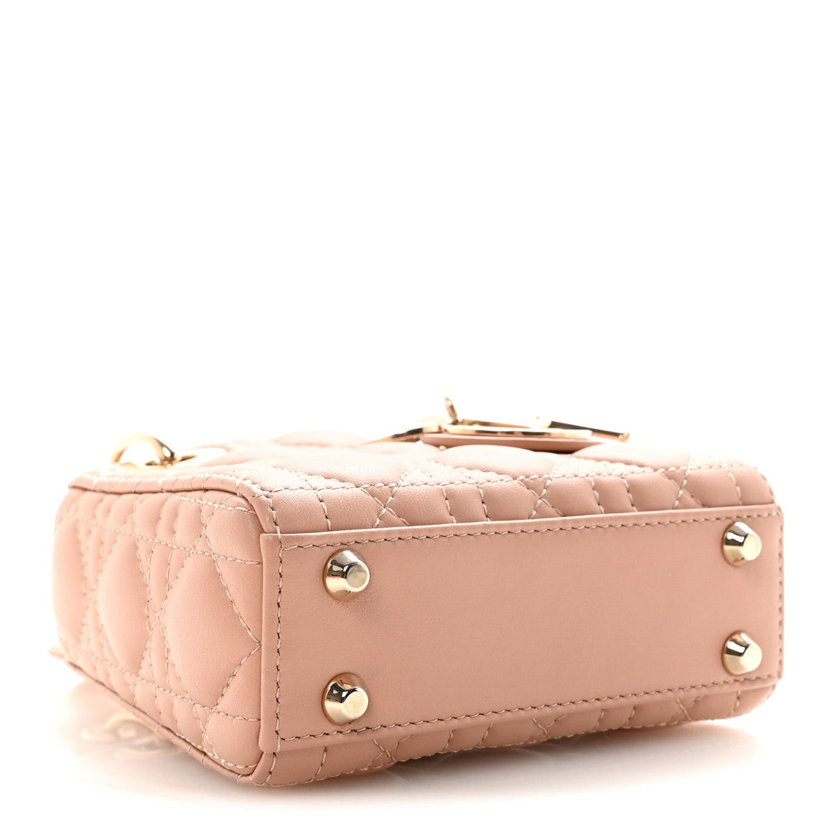 Lambskin Cannage Micro Lady Dior Rose Des Vents wholesalehk.shop