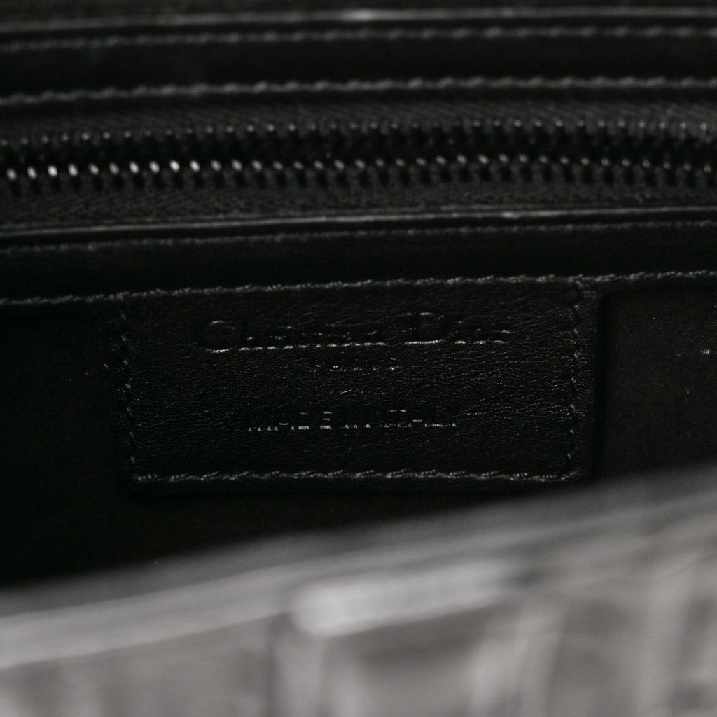 Calfskin Embossed Oblique Saddle Bag With Strap Black wholesalehk.shop