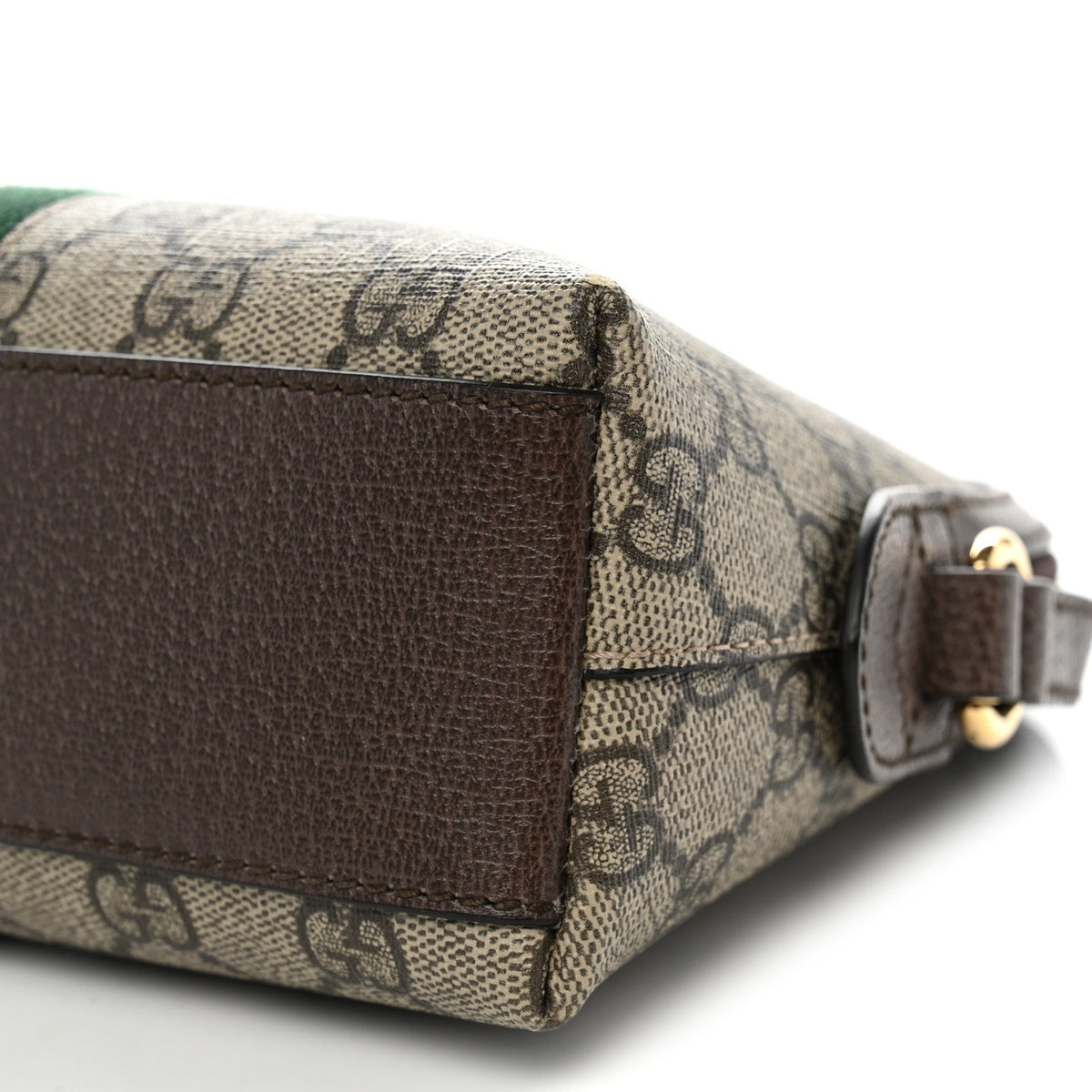 GG Supreme Monogram Textured Dollar Calfskin Web Small Ophidia Dome Shoulder Bag Beige Ebony New Acero wholesalehk.shop