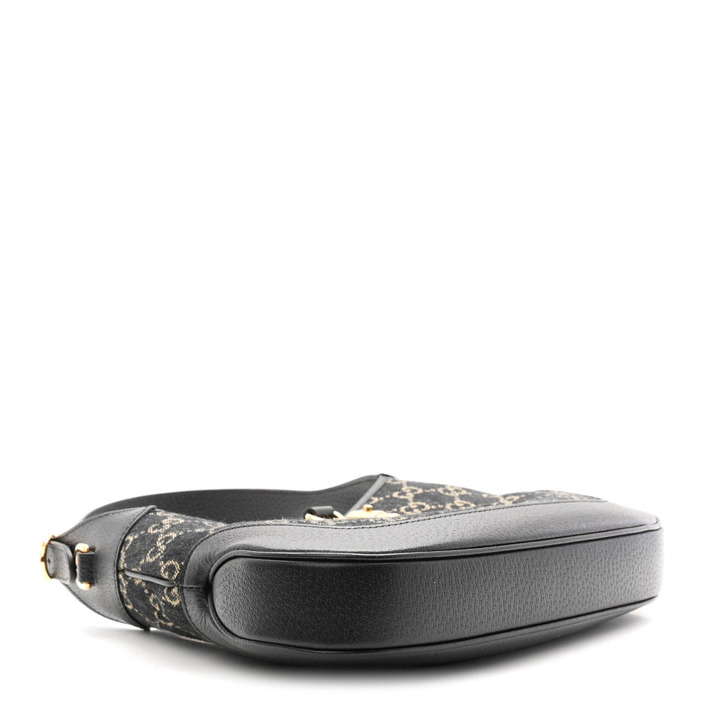 Jacquard Denim GG Monogram Small Jackie 1961 Hobo Black Ivory £¨ Direct shipment via from wholesalehk.shop