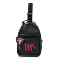 X SHAWN STUSSY Grained Calfskin Ox Head Crossbody Backpack Navy Blue wholesalehk.shop