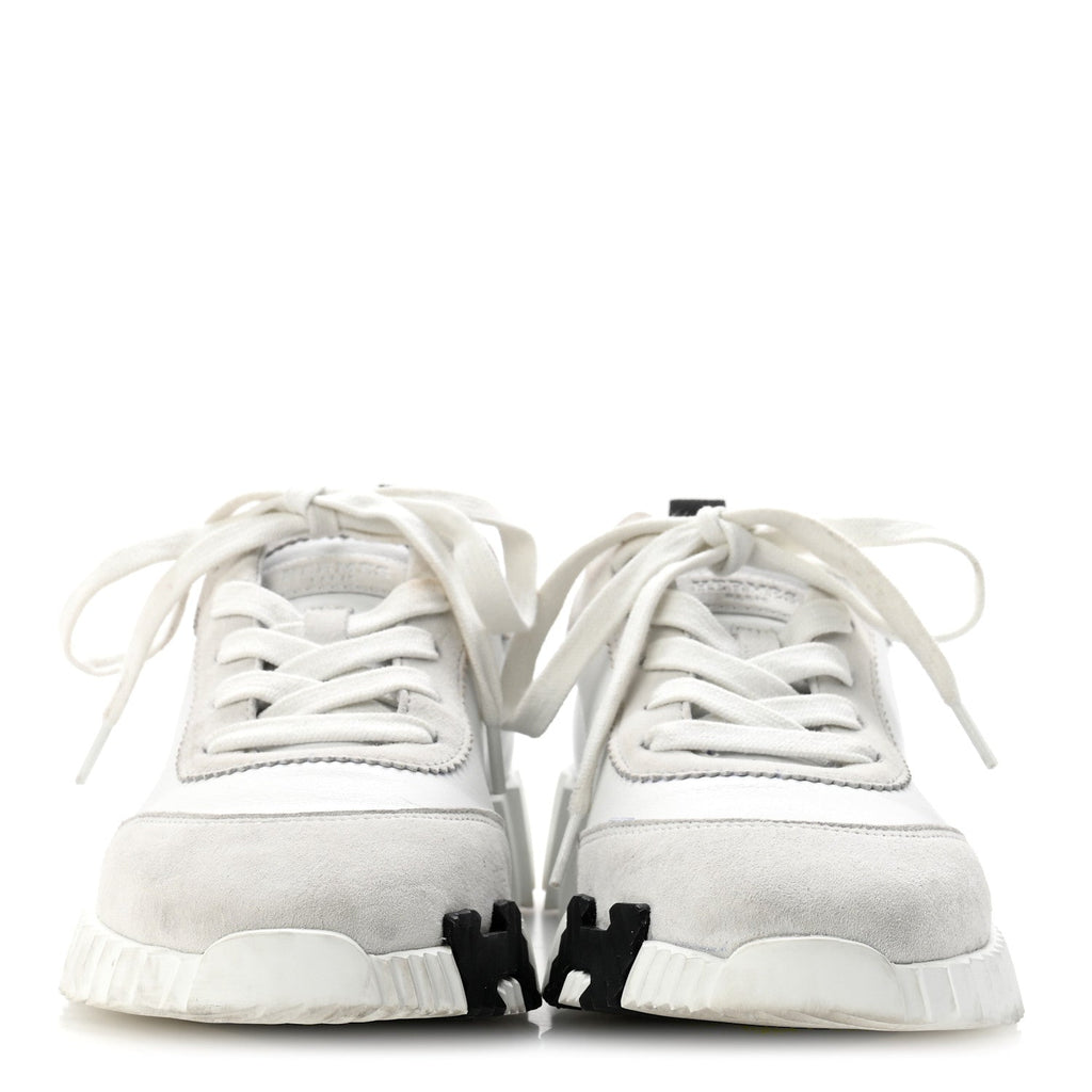 Calfskin Suede Goatskin Bouncing Sneakers 35.5 White Black wholesalehk.shop