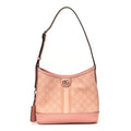 GG Supreme Monogram Textured Dollar Calfskin Web Small Ophidia Bucket Shoulder Bag Rose Pink wholesalehk.shop
