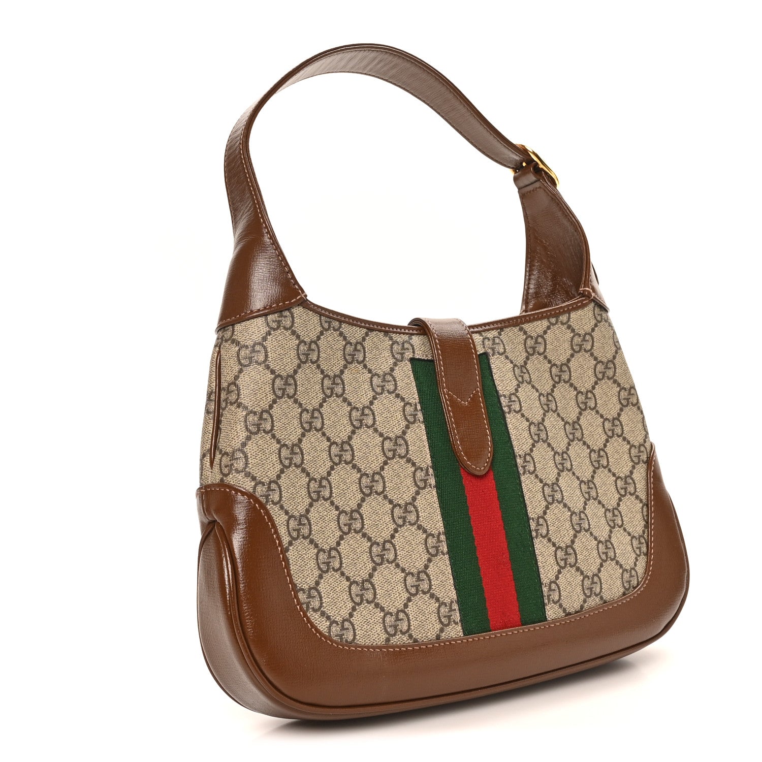 GG Supreme Monogram Azalea Calfskin Web Small Jackie 1961 Hobo Beige Ebony Brown Sugar £¨ Direct shipment via from wholesalehk.shop