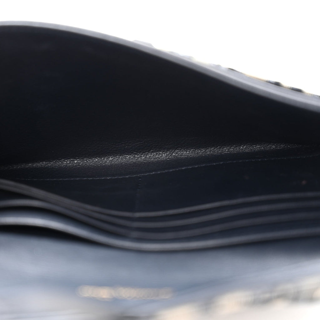 Oblique Saddle Chain Long Wallet Blue wholesalehk.shop