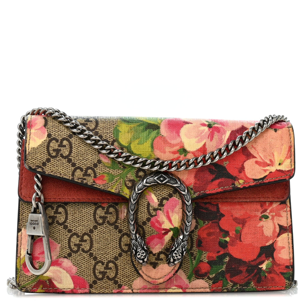 GG Supreme Monogram Blooms Super Mini Dionysus Shoulder Bag Beige Multicolor Dry Rose wholesalehk.shop
