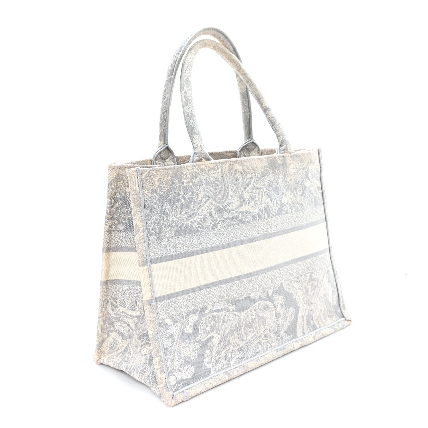 Canvas Embroidered Medium Dioriviera Toile De Jouy Reverse Book Tote Gray £¨ Direct shipment via from wholesalehk.shop